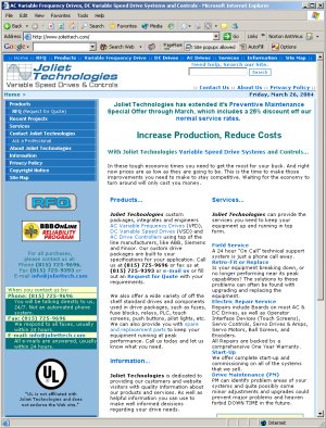 go to Joliet Technologies :: Variable Frequency Drive, Variable Speed Drive Systems and Controls